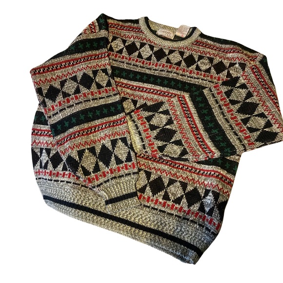 Vintage 80s geometric sweater - Picture 3 of 4